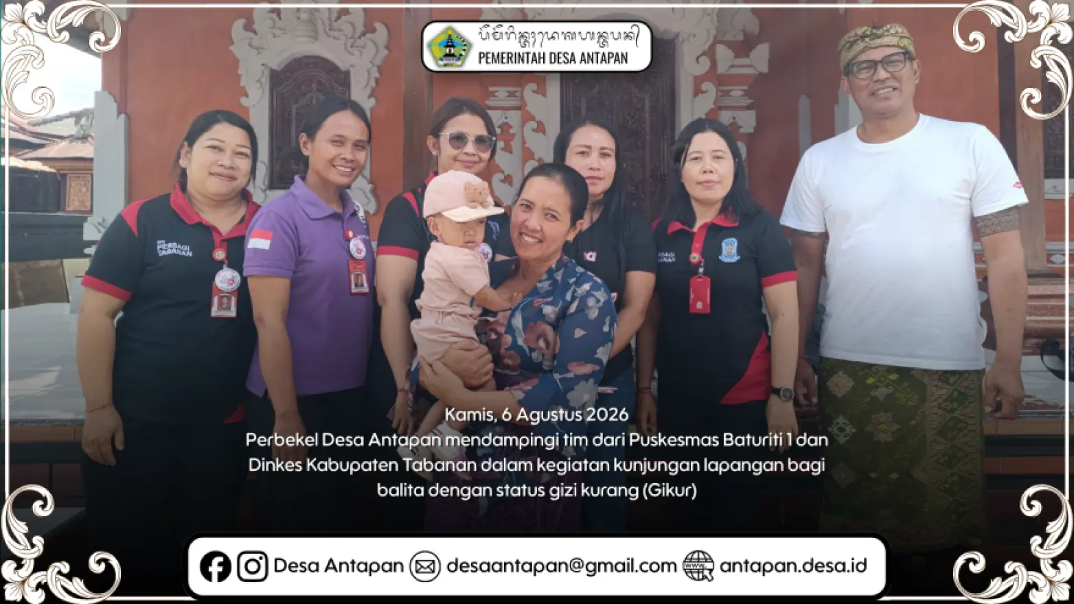 Perbekel Desa Antapan Bersama Dinkes Tabanan dan Puskesmas Baturiti 1 Gelar Kunjungan Lapangan Balita Gizi Kurang