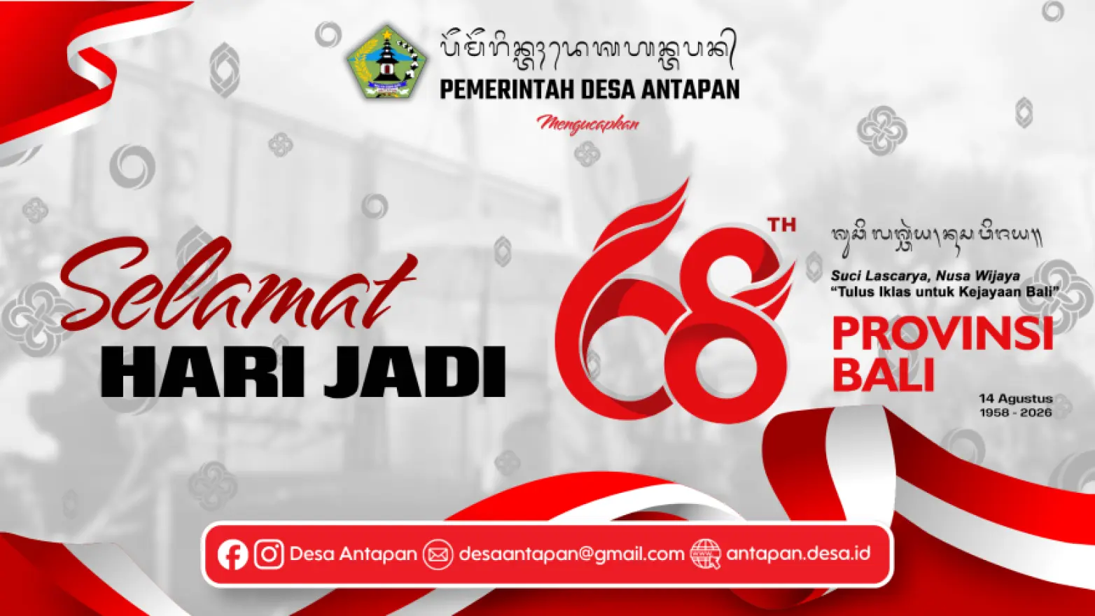 Selamat Hari Jadi ke-68 Provinsi Bali Tahun 2026